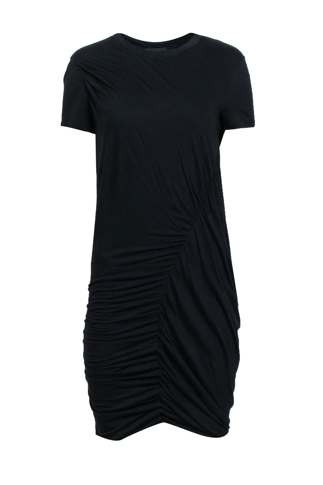 Theory - Black Drape Twist Short Sleeve Tee Dress Sz M