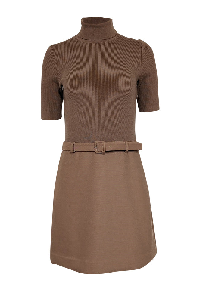 theory belted turtleneck dress