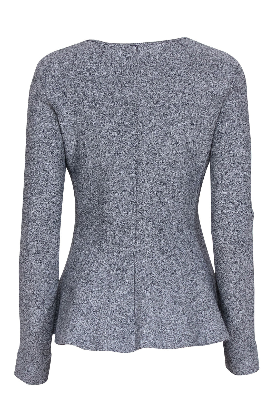 Theory - Grey Blend Zipper Front Peplum Top Sz M – Current Boutique