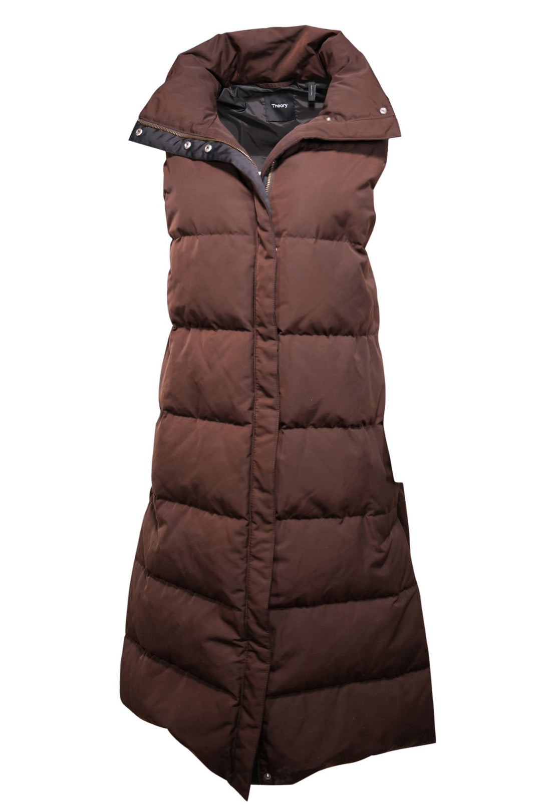 Theory - Brown Long Puffer Vest Sz M