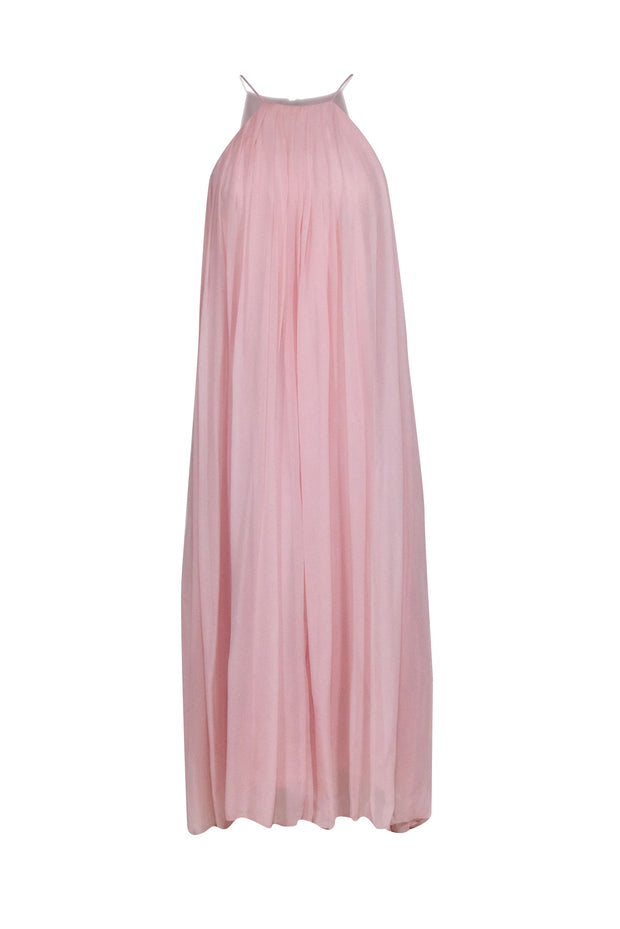 tibi pink pleated dress Tech Crush Wrap Dress