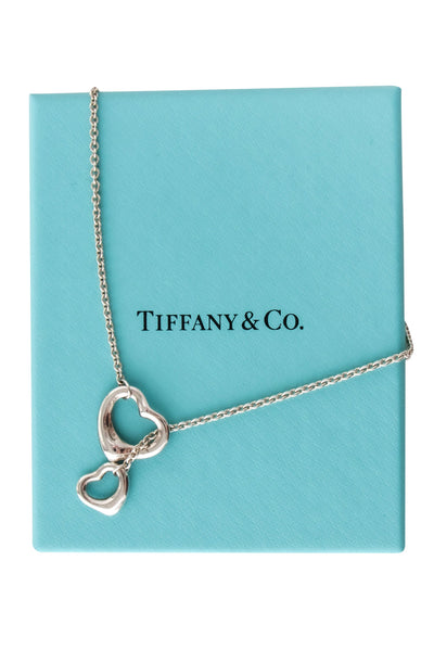 Current Boutique-Tiffany & Co - Sterling Silver Elsa Peretti Open Heart Lariat Necklace