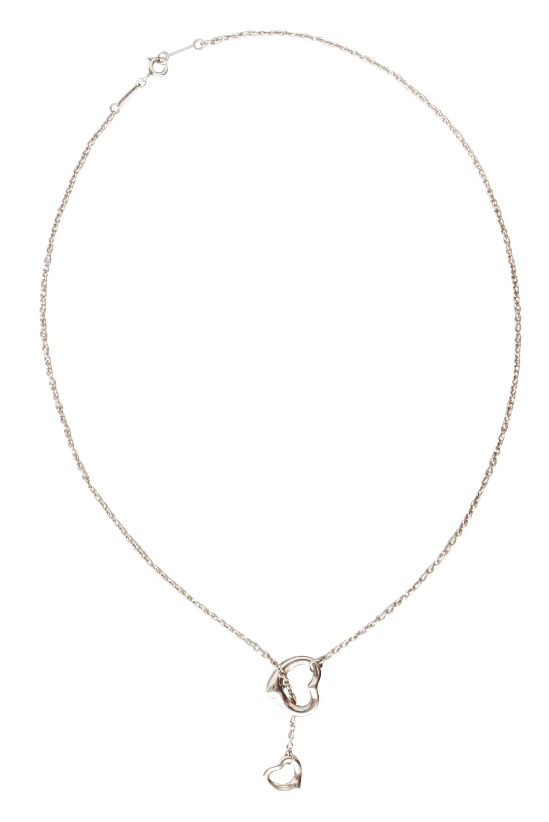 Tiffany & Co - Sterling Silver Elsa Peretti Open Heart Lariat Necklace