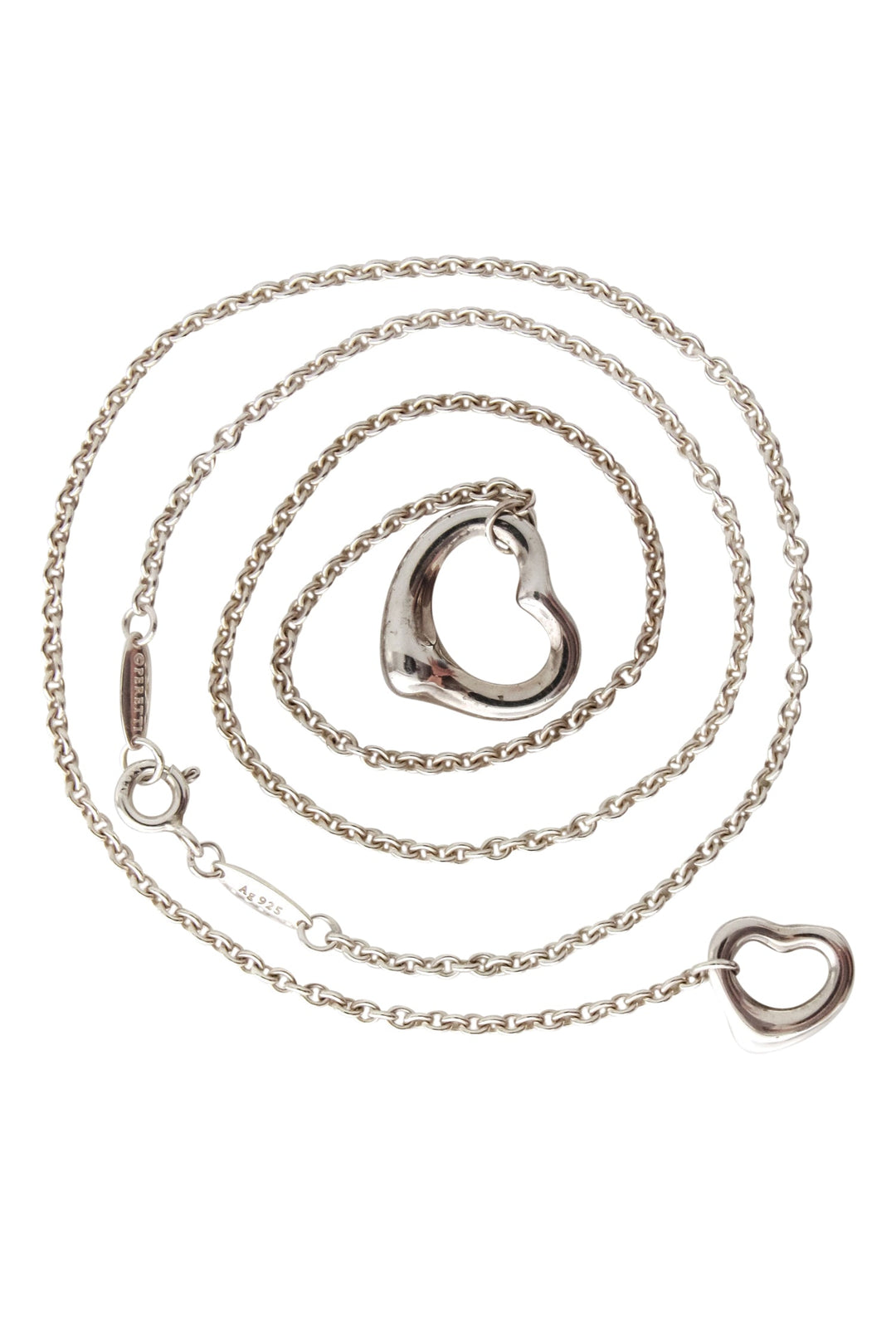 Tiffany & Co - Sterling Silver Elsa Peretti Open Heart Lariat Necklace