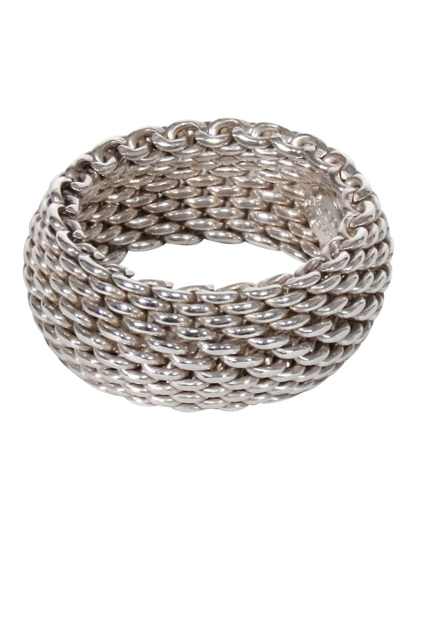 Current Boutique-Tiffany & Co. - Sterling Silver Somerset Mesh Weave Ring Sz 7
