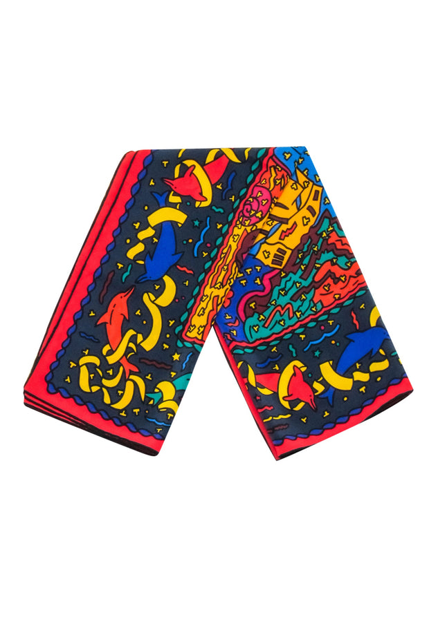 Current Boutique-Tiffany & Co. - Blue & Multi Color Print Scarf