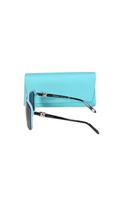 Tiffany & Co. - Black & Tiffany Blue Large Sunglasses - Current Boutique