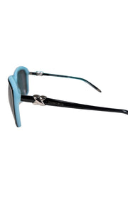 Tiffany & Co. - Black & Tiffany Blue Large Sunglasses - Current Boutique