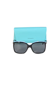 Tiffany & Co. - Black & Tiffany Blue Large Sunglasses - Current Boutique
