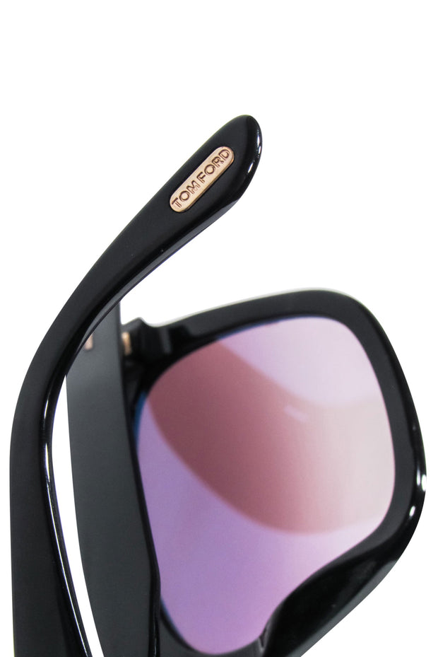 Current Boutique-Tom Ford - Black Large Sunglasses w/ Brown Ombre Lenses