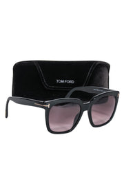 Current Boutique-Tom Ford - Black Large Sunglasses w/ Brown Ombre Lenses