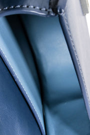 Current Boutique-Tory Burch - Navy, Cream, & Tan Print Leather Crossbody Bag