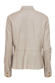 Current Boutique-Tory Burch - Beige Leather "Krista" Utility Jacket Sz 12