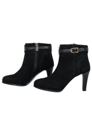 Current Boutique-Tory Burch - Black Suede Ankle Buckle Detail Short Boot Sz 5.5