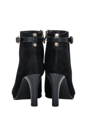 Current Boutique-Tory Burch - Black Suede Ankle Buckle Detail Short Boot Sz 5.5