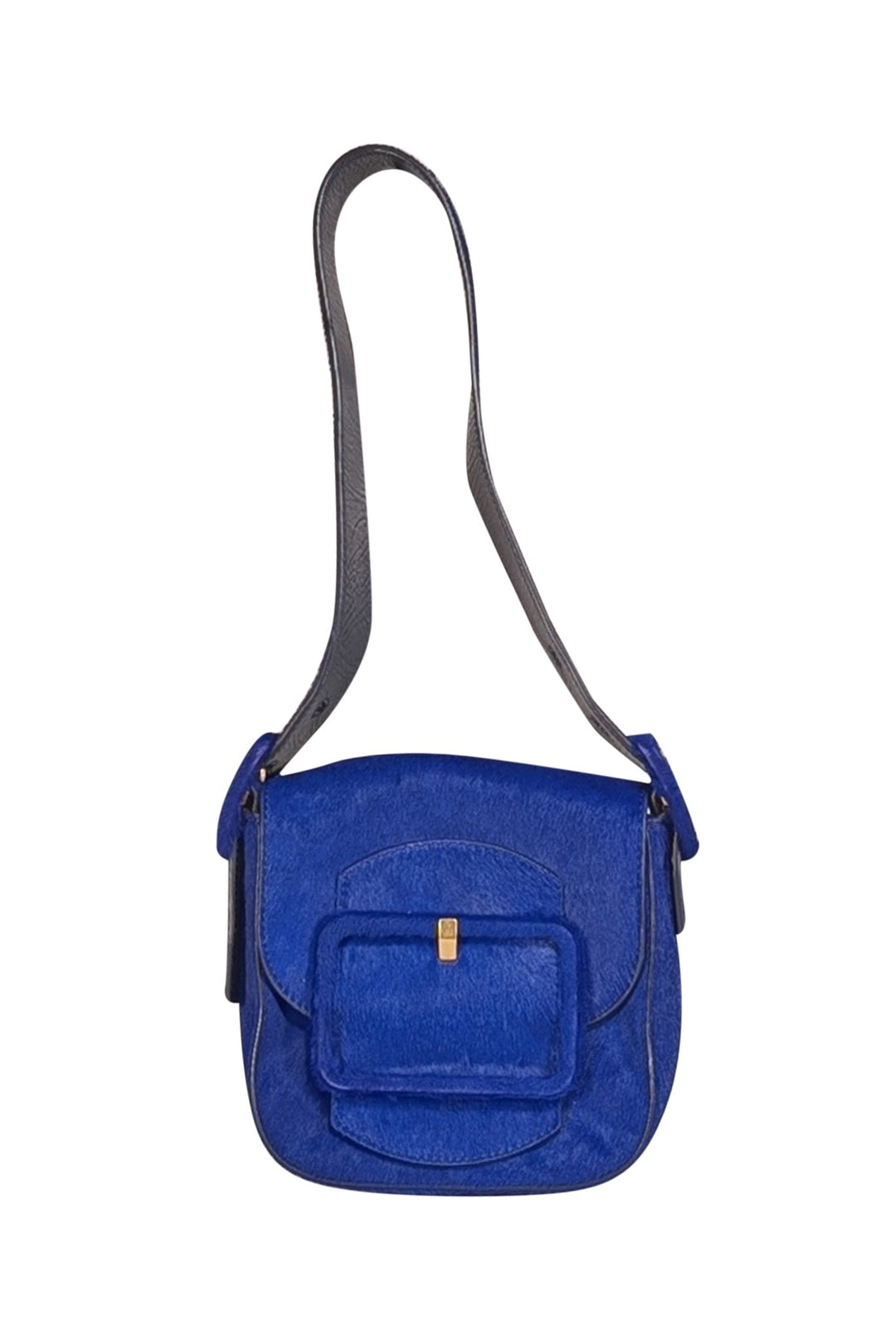 TORY BURCH / トリーバーチ | sawyer calf hair mini shoulder bag カーフヘア ショルダーバッグ | ブルー/ゴールド | レディース tory-burch-shoulder-bags-blue-