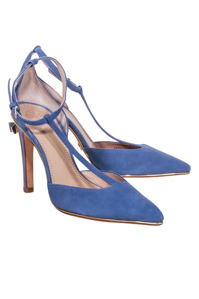 Current Boutique-Tory Burch - Blue Suede Strappy Pumps Sz 8