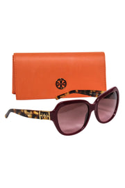 Current Boutique-Tory Burch - Maroon Round Large Sunglasses