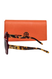 Current Boutique-Tory Burch - Maroon Round Large Sunglasses