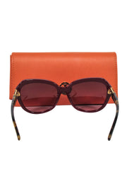 Current Boutique-Tory Burch - Maroon Round Large Sunglasses