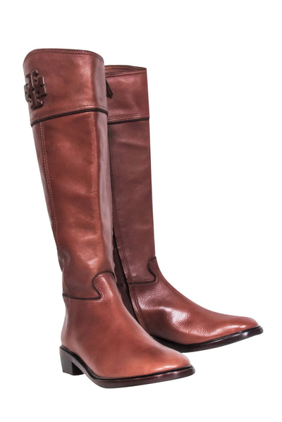 Current Boutique-Tory Burch - Chestnut Brown Leather Riding Boots Sz 8