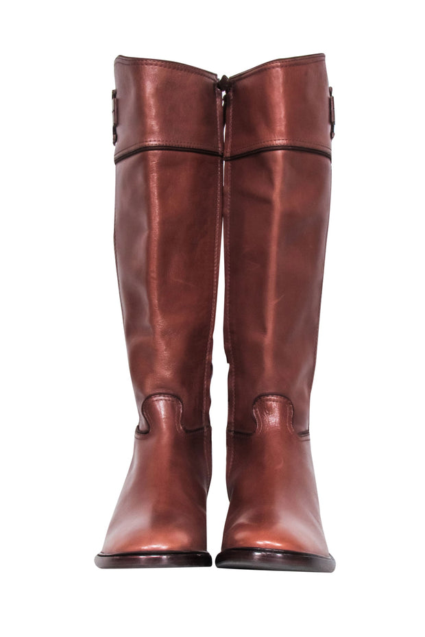 Current Boutique-Tory Burch - Chestnut Brown Leather Riding Boots Sz 8