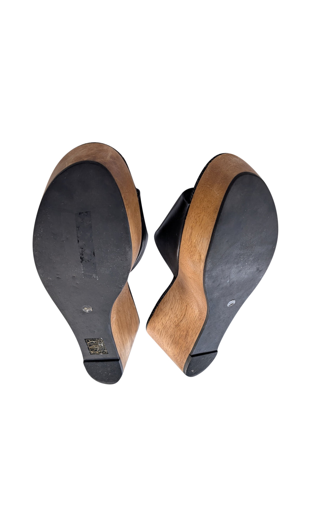 Tory Burch - Black Leather Platform Wedges Sz 9.5 | Current Boutique