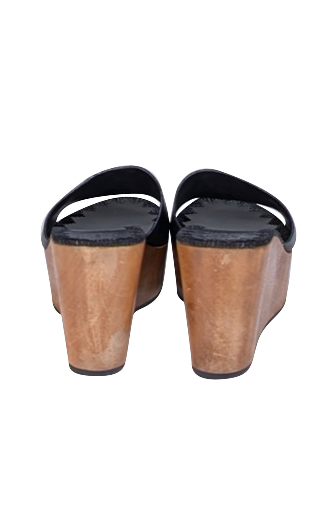 Tory Burch - Black Leather Platform Wedges Sz 9.5 | Current Boutique