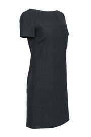 Current Boutique-Tory Burch - Grey Grid Patter Short Sleeve A-line Dress Sz 2