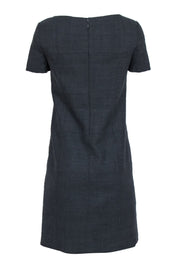 Current Boutique-Tory Burch - Grey Grid Patter Short Sleeve A-line Dress Sz 2