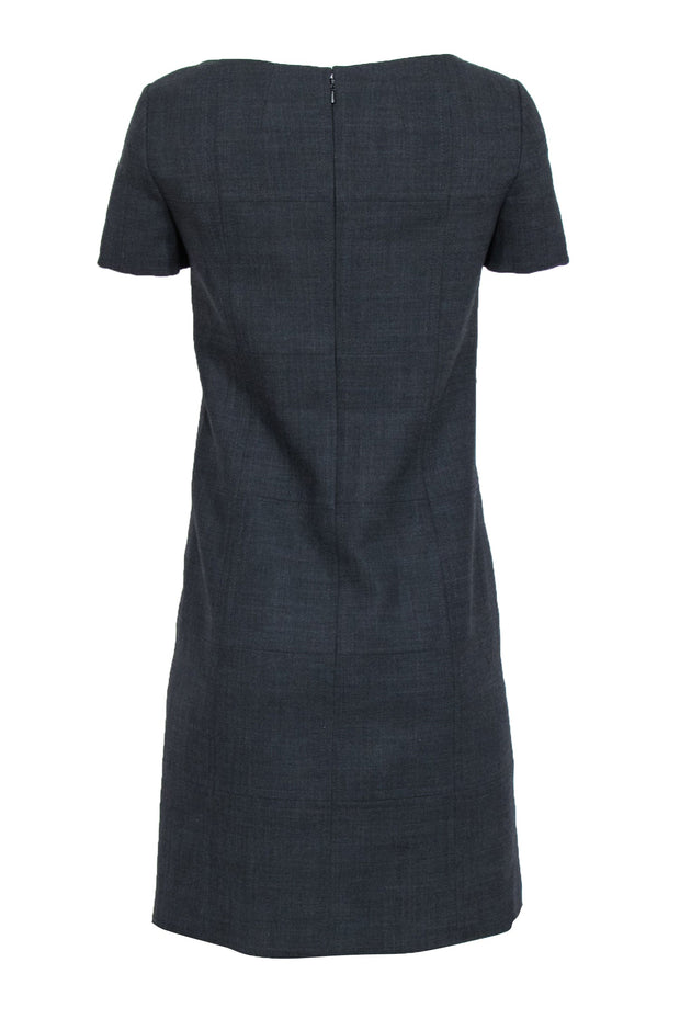 Current Boutique-Tory Burch - Grey Grid Patter Short Sleeve A-line Dress Sz 2