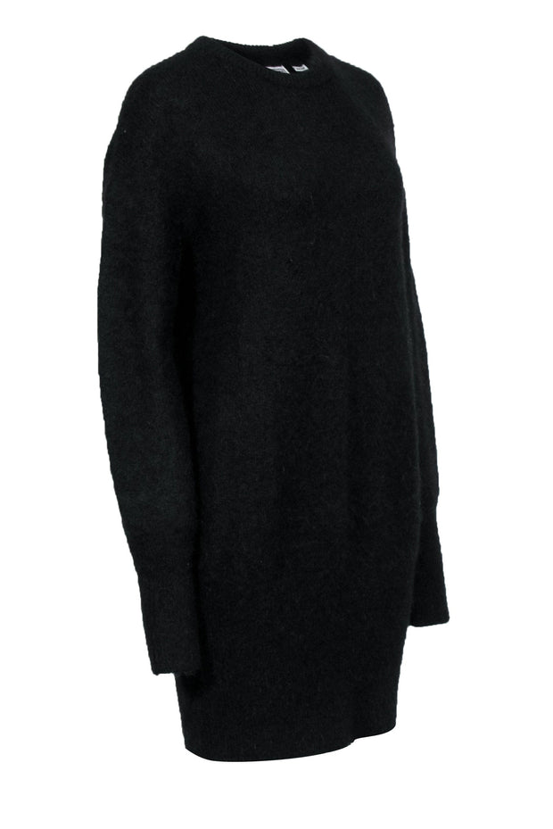 fuzzy long sleeve dress Soft Fuzzy Cold Shoulder Knit Long Sleeve Mini Dress