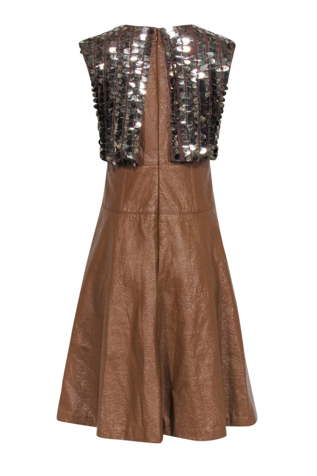 blue dress for baby girl Sana Brown Satin Sleeveless Midi Dress main image 0