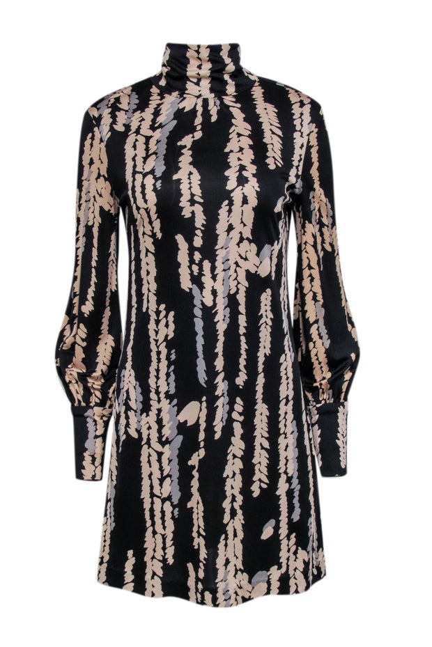 trina turk silk dress Trina Turk Road Trip Floral Silk A-line Tiered Midi Dress