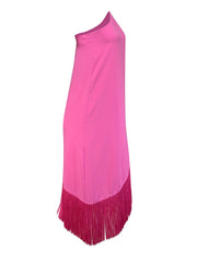 Current Boutique-Trina Turk - Pink One Shoulder Fringe Trim Dress Sz XS