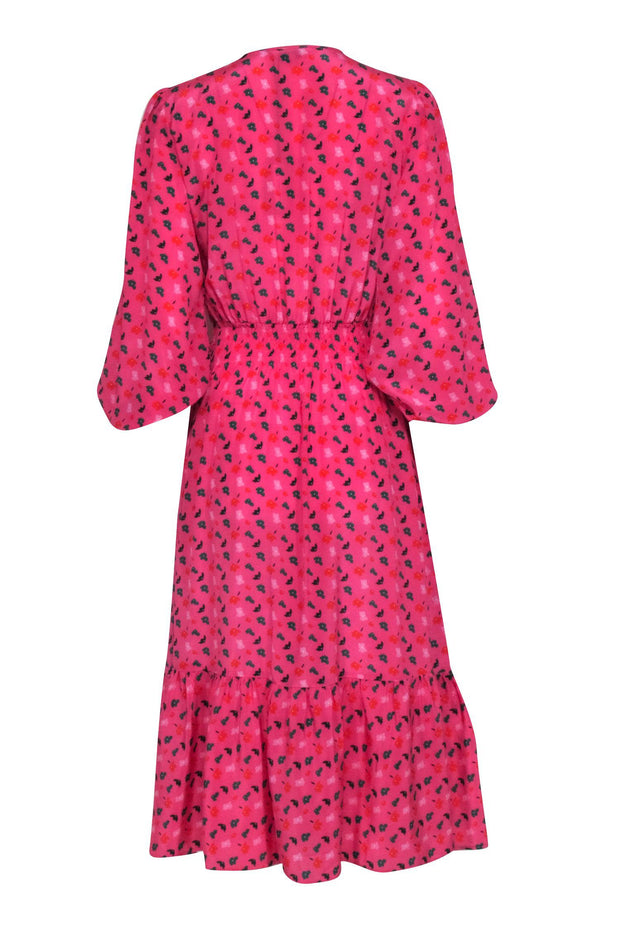 tuckernuck pink floral dress Tuckernuck Pink Chiffon Floral Jacquard Sasha Dress Pink Floral Jacquard / XS