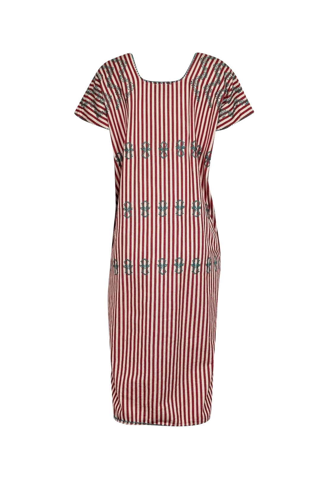 Tuckernuck - Red & Cream Stripe w/ Green Embroidered Detail Tunic Dress Sz M Tuckernuck - Red & Cream Stripe w/ Green Embroidered Detail Tunic Dress Sz M