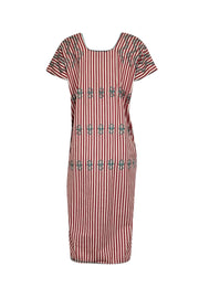 Tuckernuck - Red & Cream Stripe w/ Green Embroidered Detail Tunic Dres Tuckernuck - Red & Cream Stripe w/ Green Embroidered Detail Tunic Dres