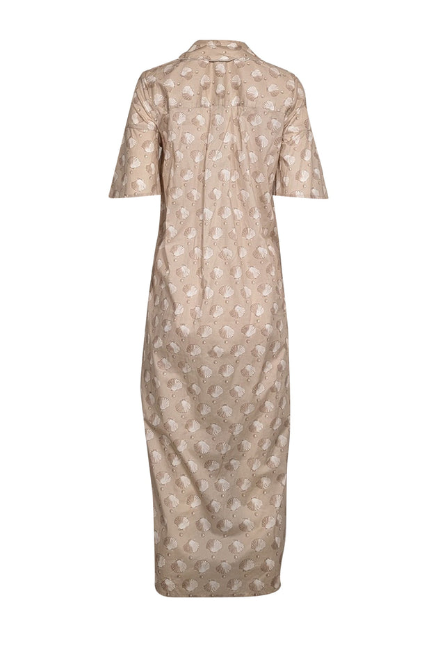 Tuckernuck - Light Beige Seashell Print Cotton Midi Dress Sz S Tuckernuck - Light Beige Seashell Print Cotton Midi Dress Sz S