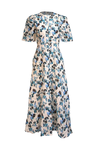 Tuckernuck - Ivory, Blue, & Green Floral Button Front Dress Sz S Tuckernuck - Ivory, Blue, & Green Floral Button Front Dress Sz S