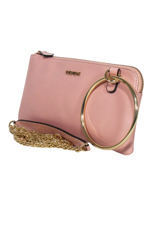 Current Boutique-Valentino by Mario Valentino - Blush Pink Leather Slim Crossbody Bag