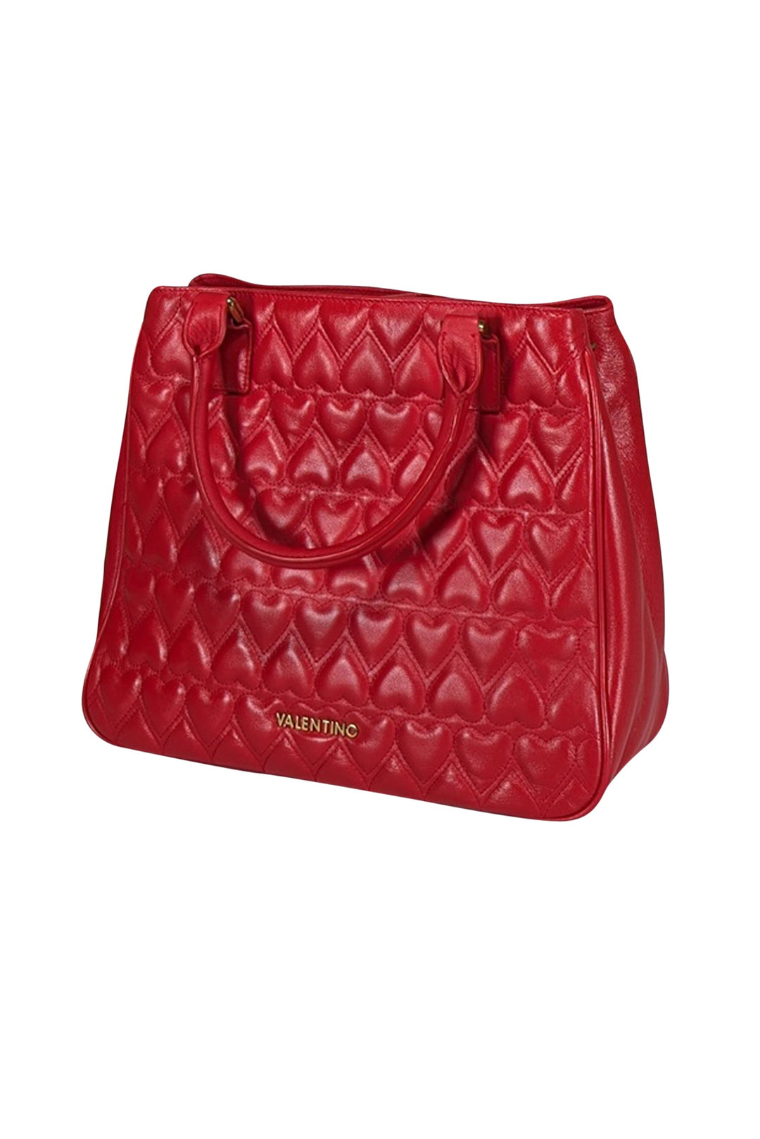 【今週限定価格】Red Valentino ハンドバッグ Valentino by Mario Valentino - Red Leather Heart Quilted Satchel Bag