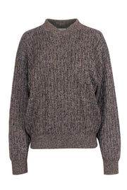 Current Boutique-Valentino - Brown Wool Basket Weave Sweater Sz M