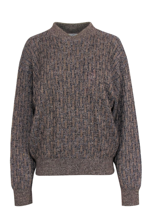 Current Boutique-Valentino - Brown Wool Basket Weave Sweater Sz M