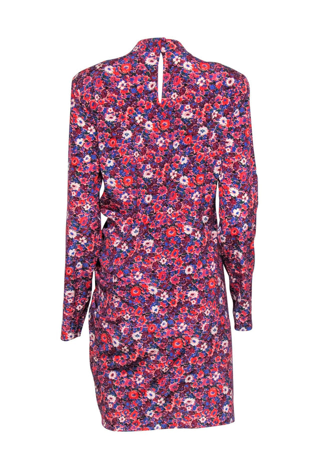 veronica beard pink floral dress Gemma floral-print silk-blend satin maxi dress - pink