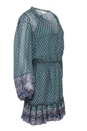 Current Boutique-Veronica Beard - Green Long Sleeve Mini-Dress Sz 8