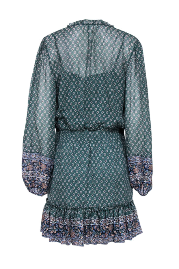 Veronica Beard - Green Long Sleeve Mini-Dress Sz 8 Veronica Beard - Green Long Sleeve Mini-Dress Sz 8