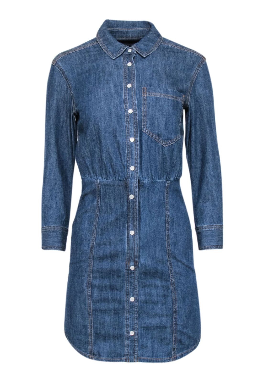 long sleeve chambray shirt dress Veronica Beard Keston Denim Dress