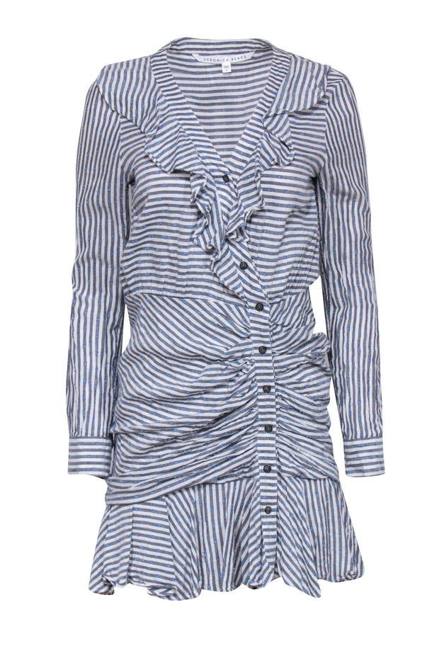 Veronica Beard Sleeveless Kai Dress - Blue White, Size: 6, Women Veronica Beard Sleeveless Kai Dress - Blue White, Size: 6, Women