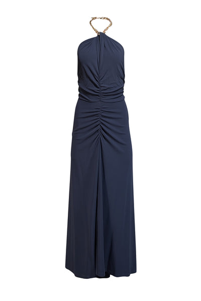 Veronica Beard Ruched Dress Veronica Beard - Navy Ruched Dress w/ Chain Link Halter Strap Sz S Veronica Beard Ruched Dress Veronica Beard - Navy Ruched Dress w/ Chain Link Halter Strap Sz S